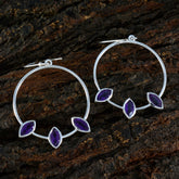 Lea Purple Dangle Earrings with Elegant Gemstones